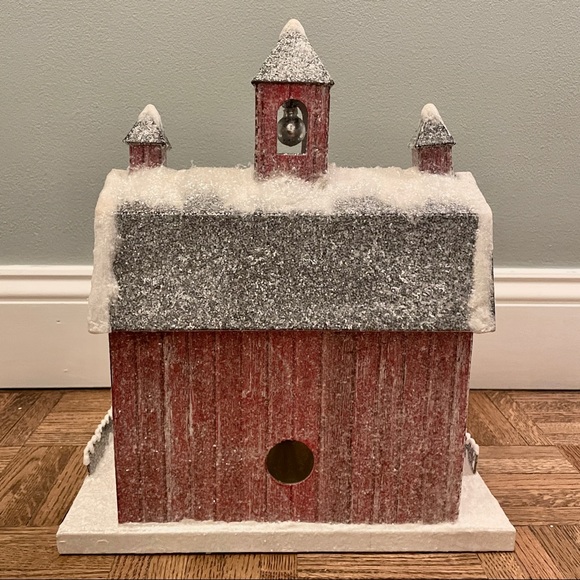 Large Red Dutch Barn Christmas Putz - Picture 5 of 8